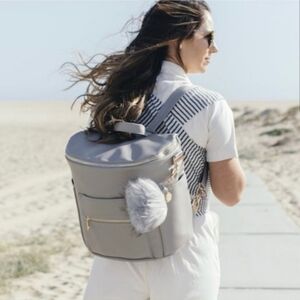 Fawn Design Mini - Original Diaper Bag - Faux Leather Grey Backpack